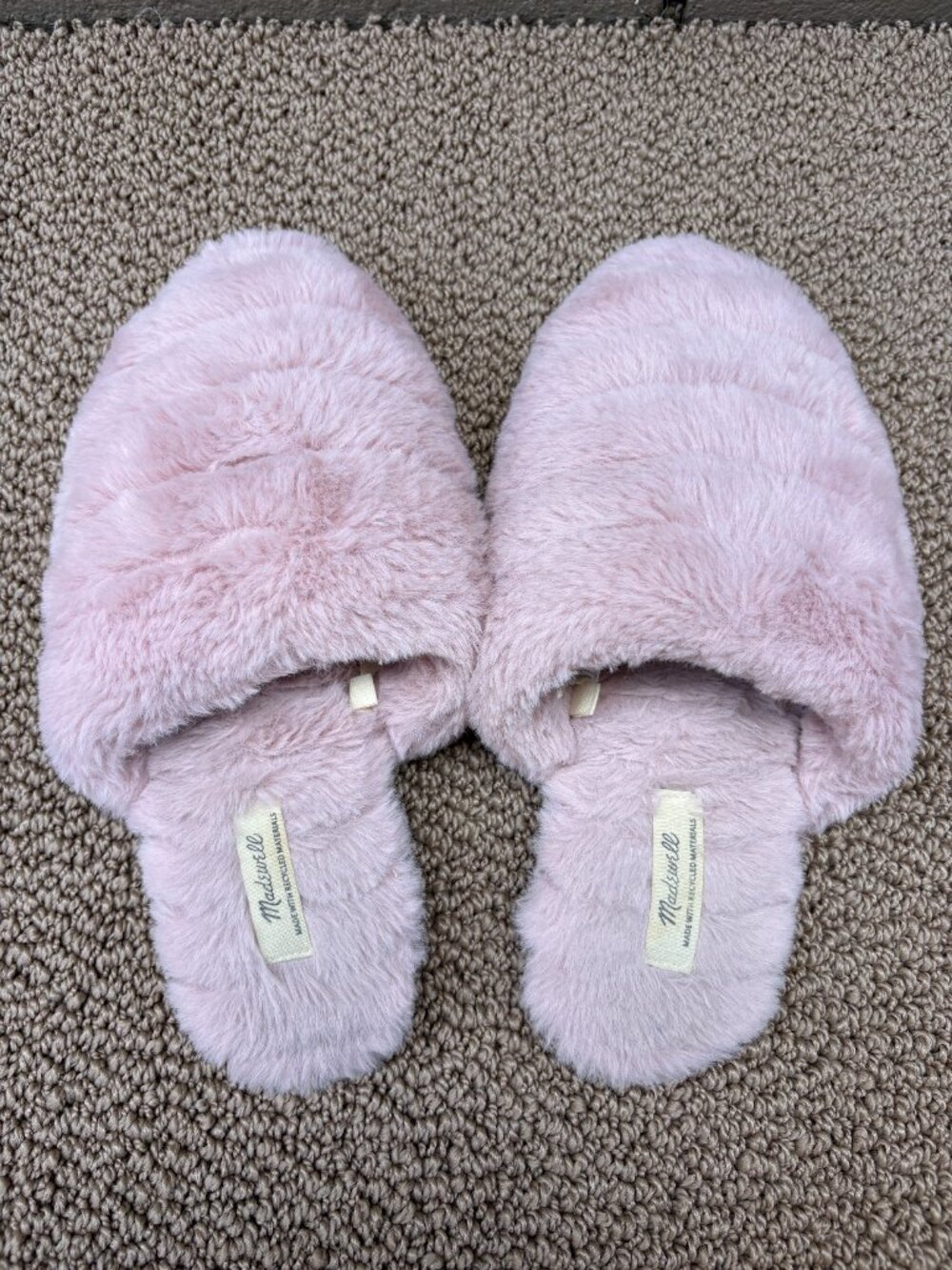 Madewell Cozy Pink Plush Slipper- Size 7